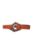 Ganni Leather And Hexagonal Buckle Belt