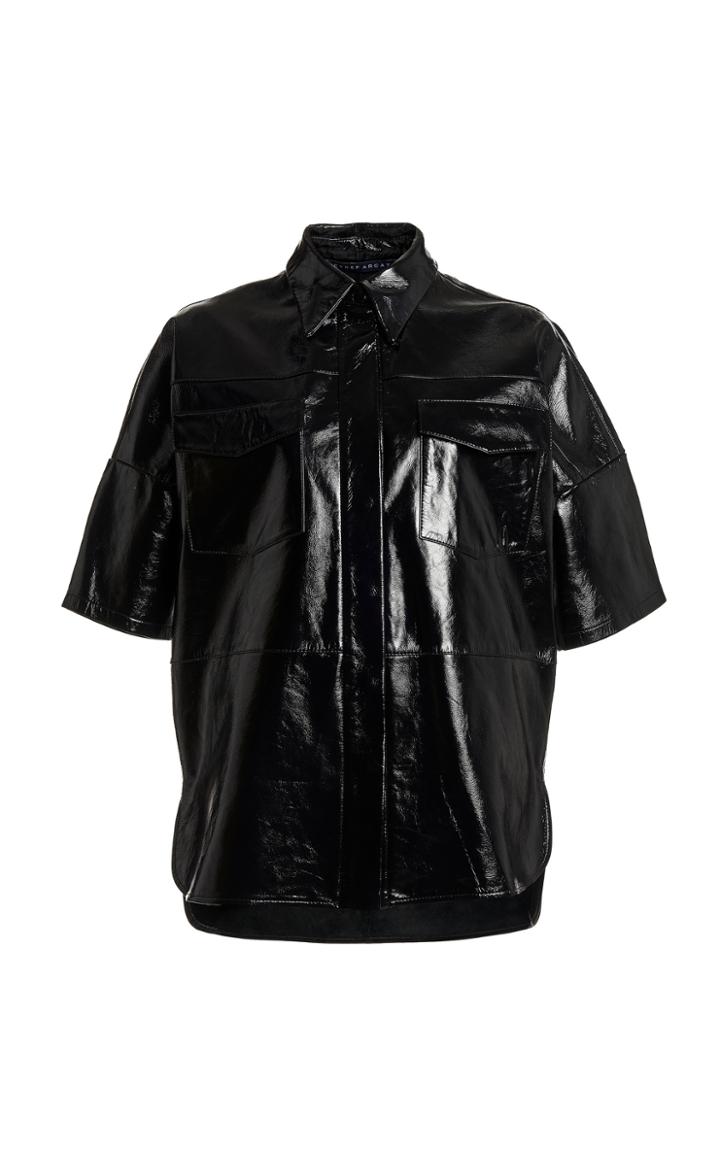 Moda Operandi Zeynep Aray Short-sleeve Leather Top