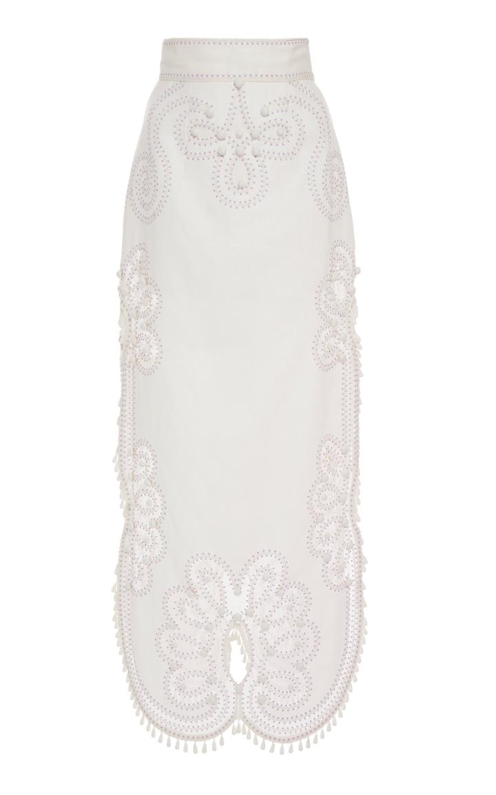 Zimmermann Ninety-six Silk And Linen-blend Maxi Skirt
