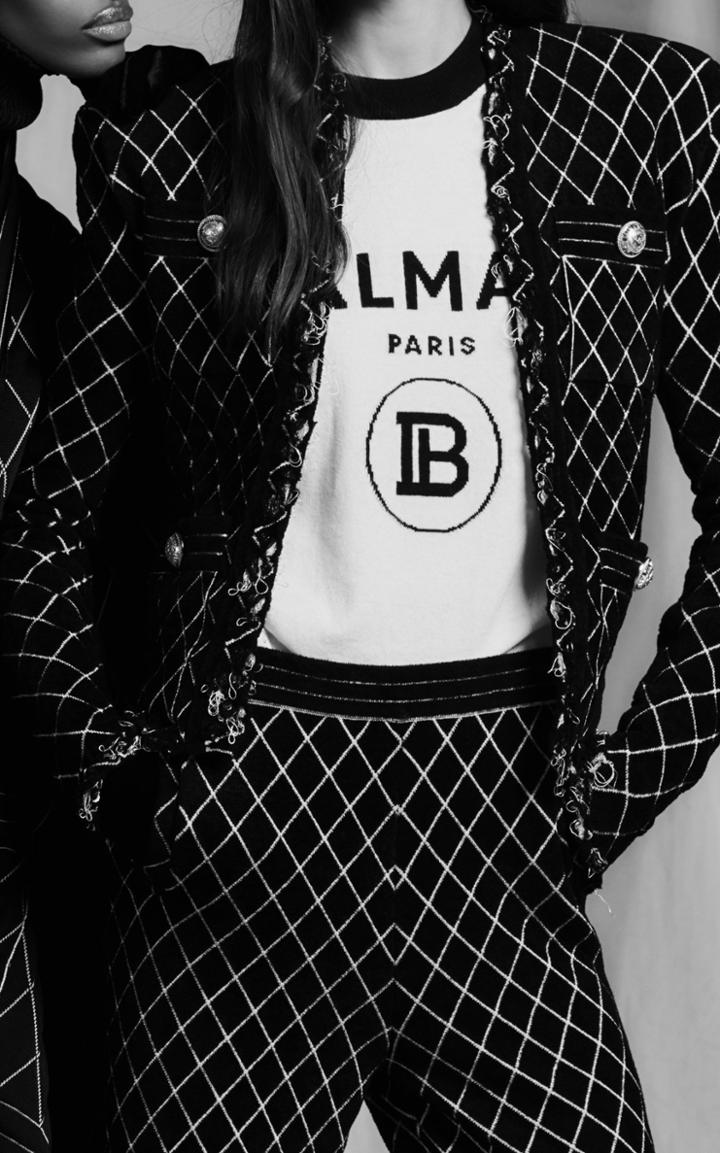 Balmain Graphic Print Wool-blend Top