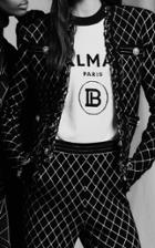Balmain Graphic Print Wool-blend Top