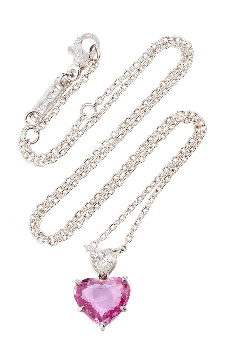 Sabbadini White Gold Diamond And Sapphire Necklace