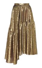 Rochas Pleated Silk-lurex Skirt