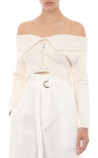 Moda Operandi Philosophy Di Lorenzo Serafini Cotton-knit Off-the-shoulder Cardigan