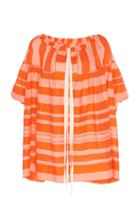 Moda Operandi Lee Mathews Mariko Pointelle-inset Striped Linen Top Size: 0
