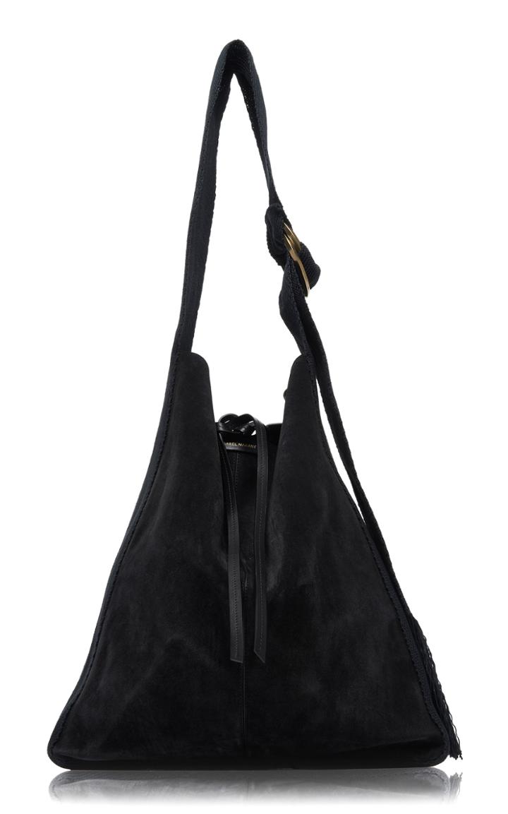 Isabel Marant Bakoo Canvas-trimmed Suede Shoulder Bag