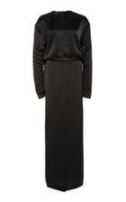 Cdric Charlier Draped Open-back Satin Gown