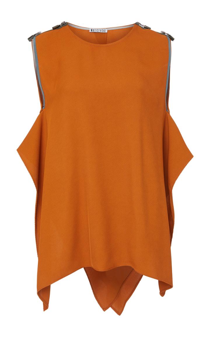 Maticevski Gratify Open Back Faille Blouse