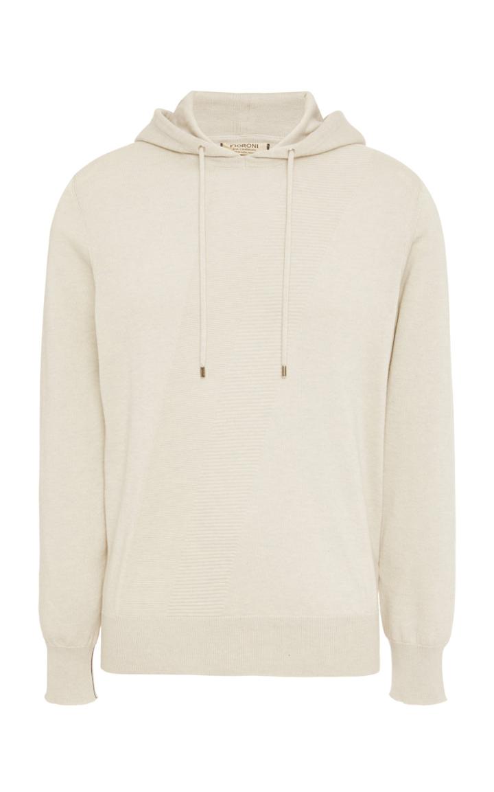 Fioroni Rib-trimmed Cotton And Wool-blend Hooded Sweatshirt