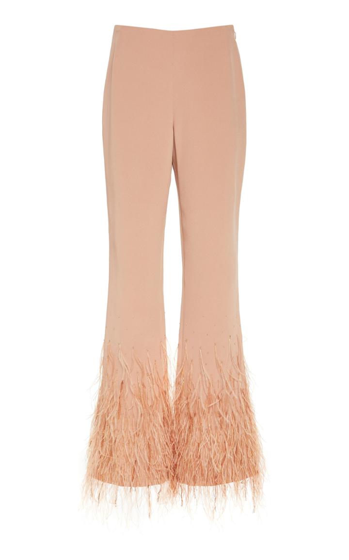 Semsem Feather-embellished Flare-leg Pants