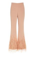 Semsem Feather-embellished Flare-leg Pants