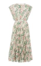 Giambattista Valli Floral Plisse Fit-and-flare Dress