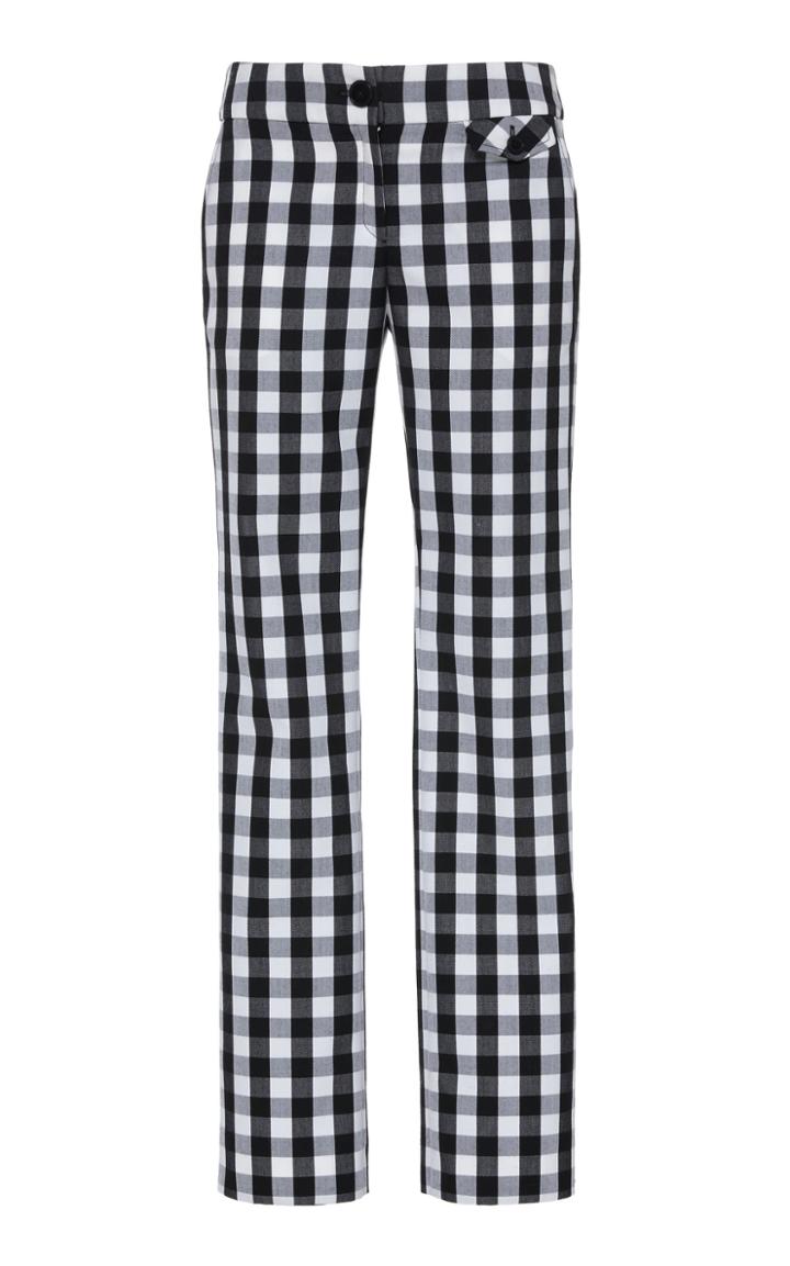 Paco Rabanne Gingham Cigarette Wool Trousers