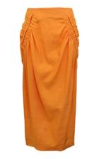 Moda Operandi Rejina Pyo Karla Ruched Cotton-linen Blend Midi Skirt