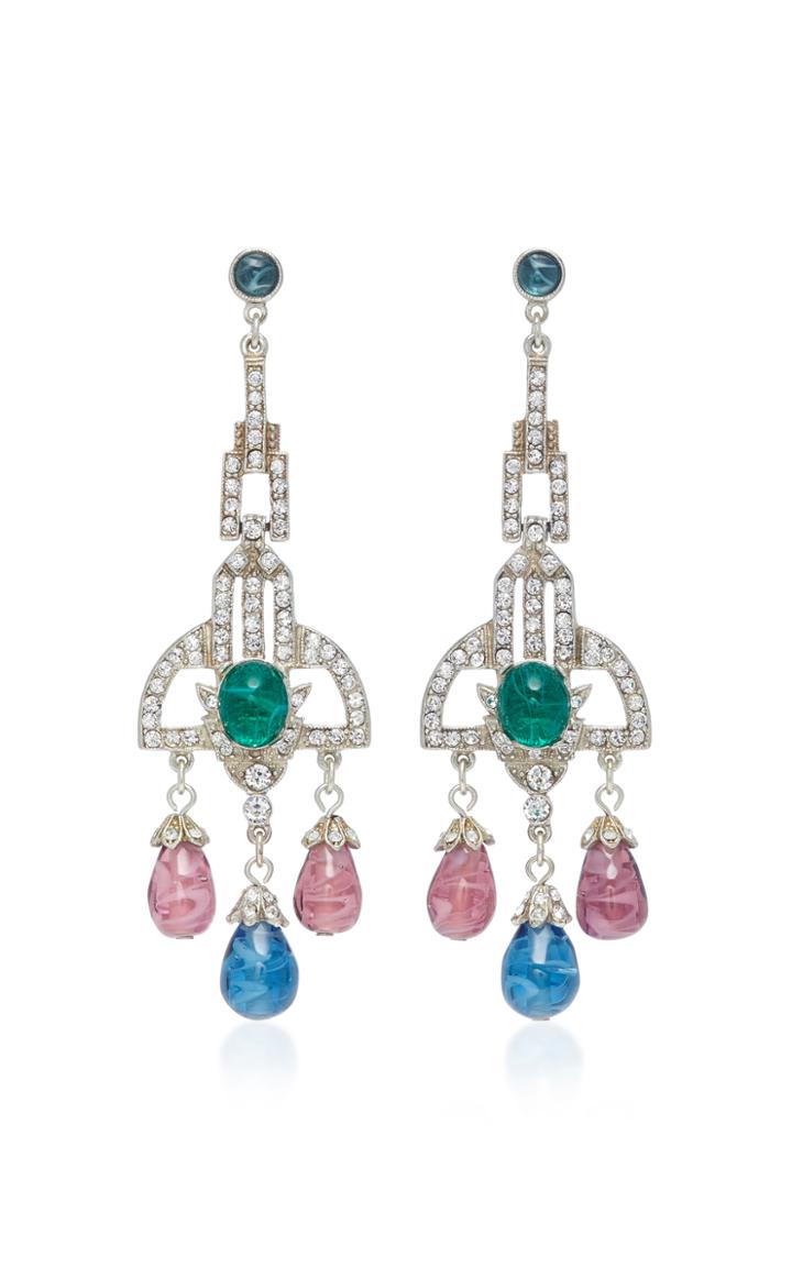 Ben Amun Saph Brass And Crystal Chandelier Earring