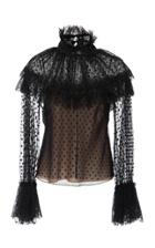 Alberta Ferretti Ruffled Tulle Blouse