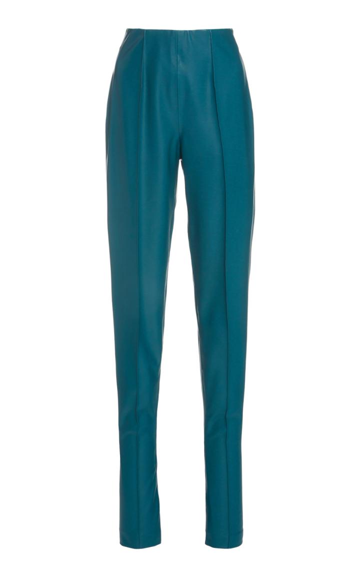 Moda Operandi Sally Lapointe Stretch-faux Leather Elongated Pintuck Skinny Pants