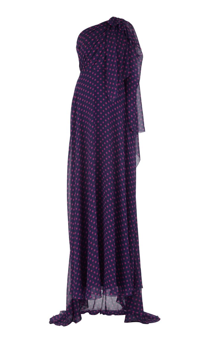 Delpozo Polka-dot Asymmetric Dress