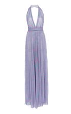 Philosophy Di Lorenzo Serafini Striped Lurex Jersey Halter Dress