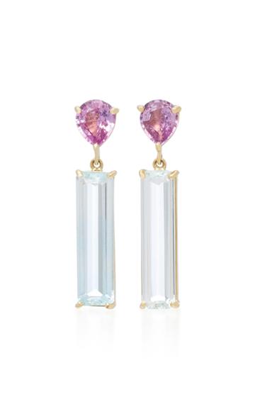 Yi 18k Gold Sapphire And Aquamarine Earrings