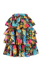 La Doublej Big Mama Tiered Ruffle Cotton-poplin Skirt