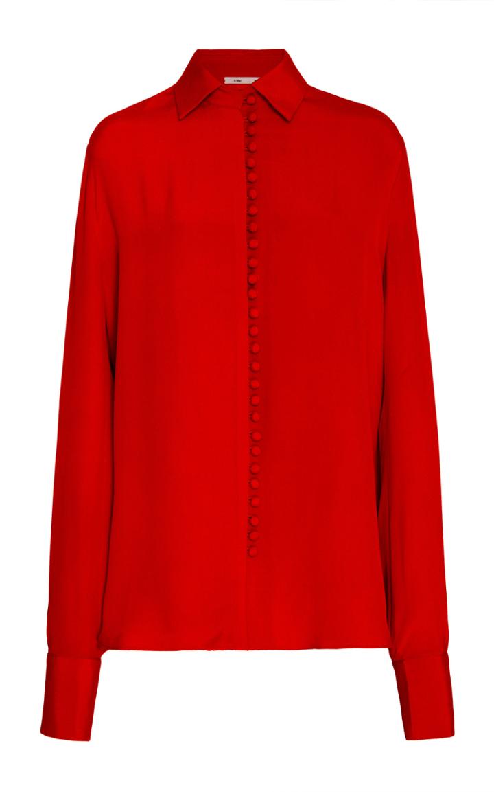Bouguessa Dome Buttons Crepe Shirt