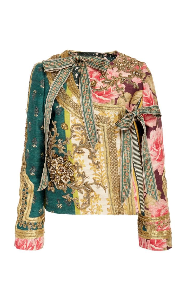 Oscar De La Renta Bow Detail Asymmetric Jacket