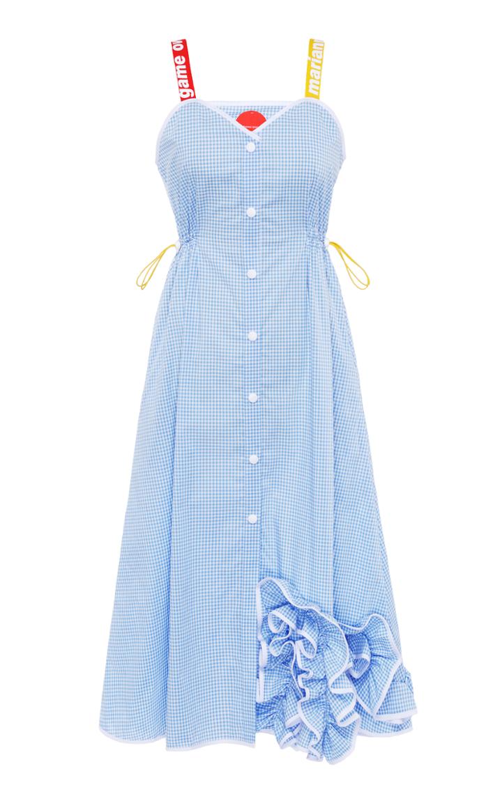 Marianna Senchina Drawstring Rufffle Flare Dress