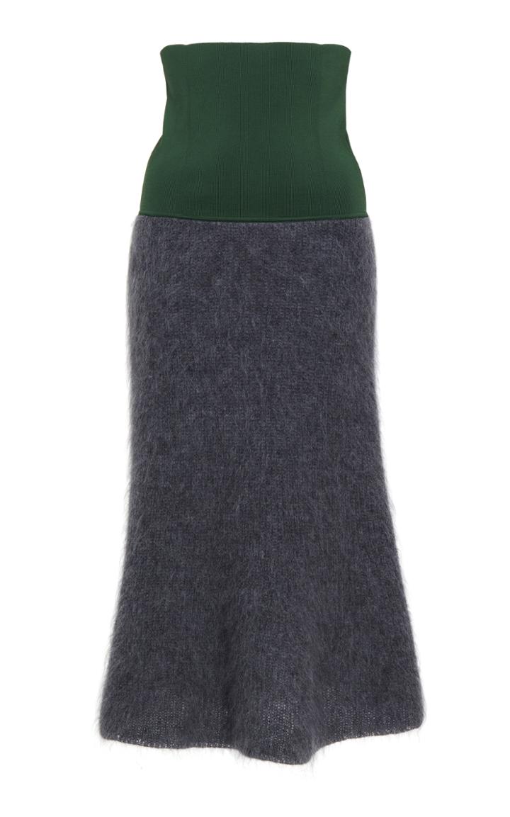 Victoria Beckham Flared Mohair-blend Knit Midi Skirt