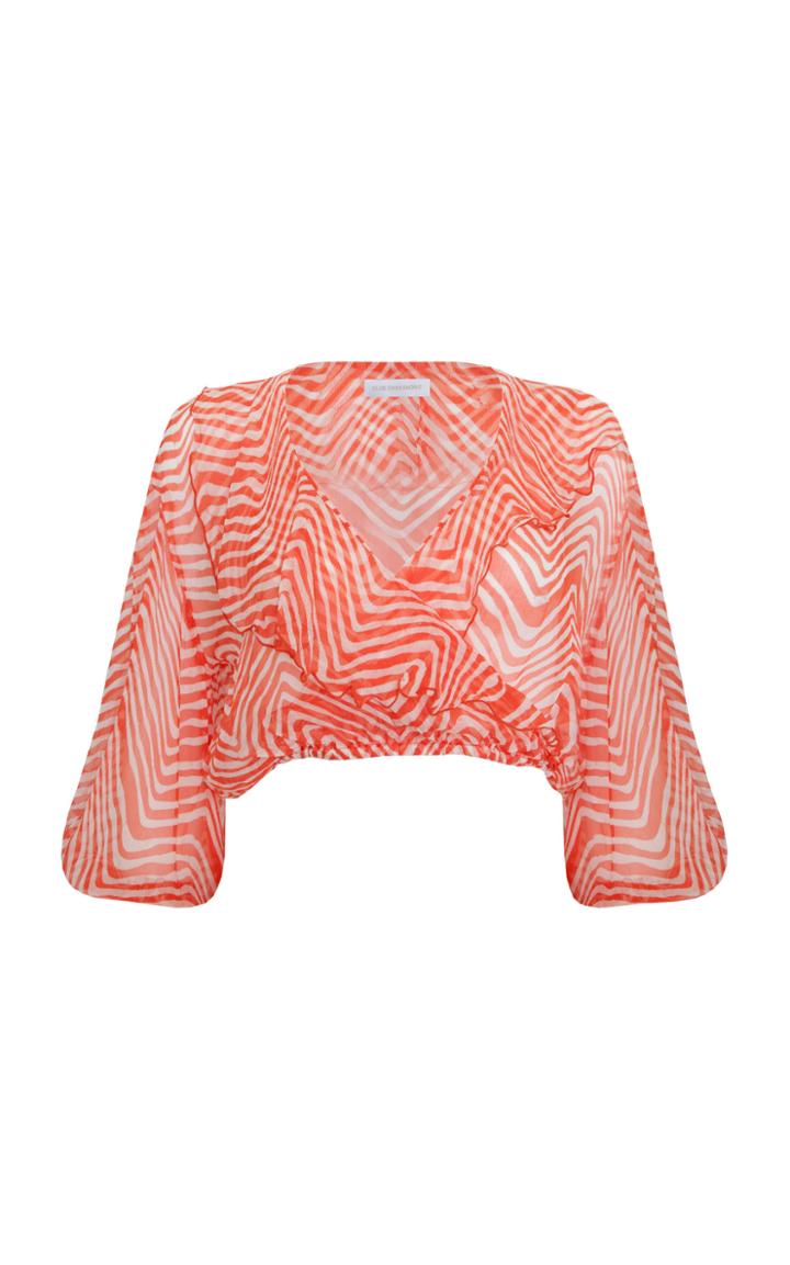 Moda Operandi Cloe Cassandro Sapphire Silk Top Size: Xs