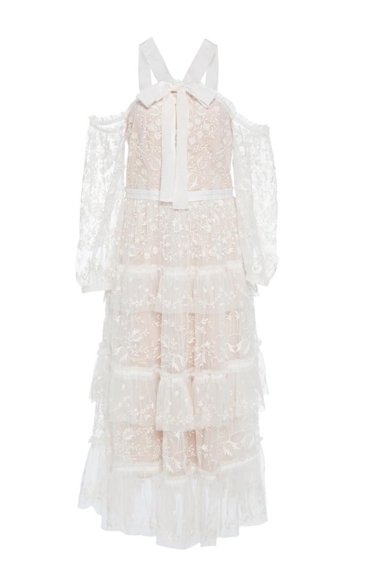 Needle & Thread Primrose Tiered Embroidered Tulle Dress