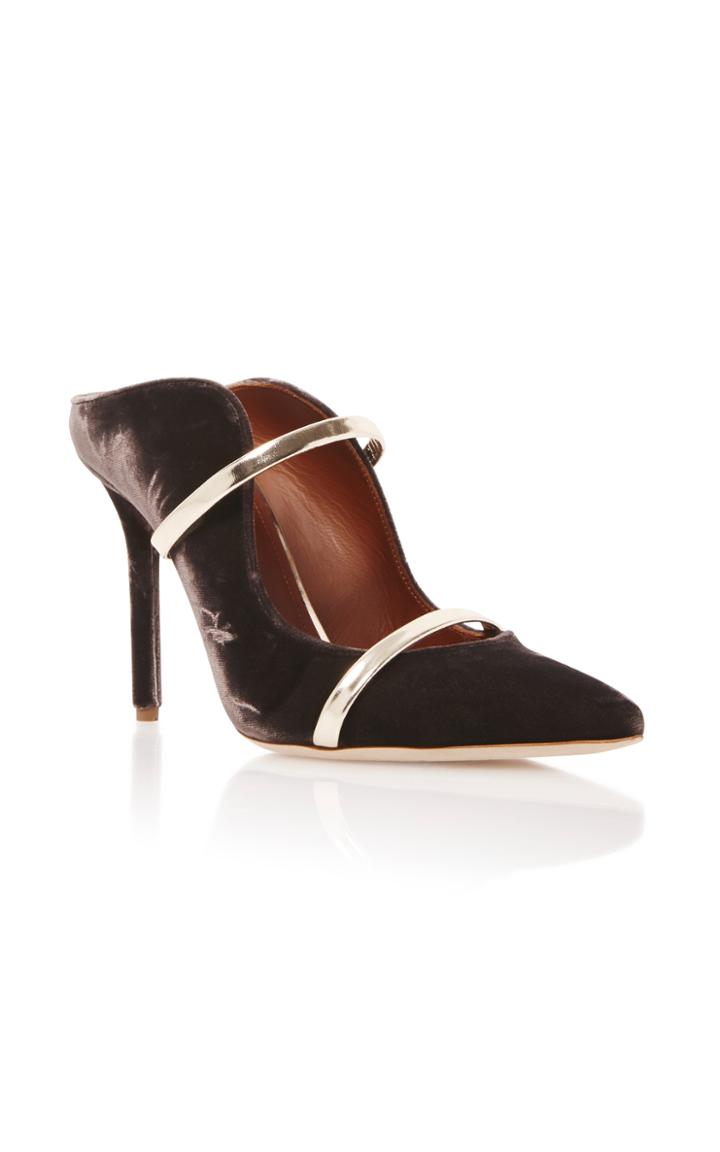 Malone Souliers Maureen Leather-trimmed Suede Mules