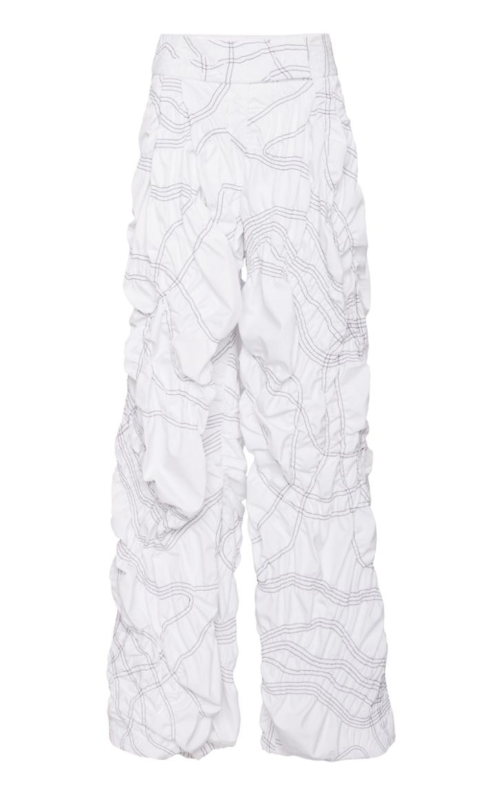 Marina Moscone Crinkled Wide Leg Trouser