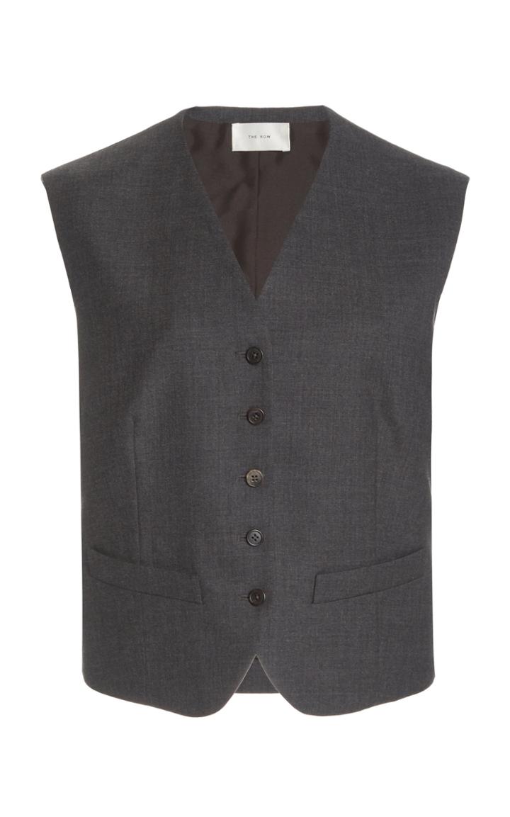 Moda Operandi The Row Vega Worsted Wool Gabardine Vest