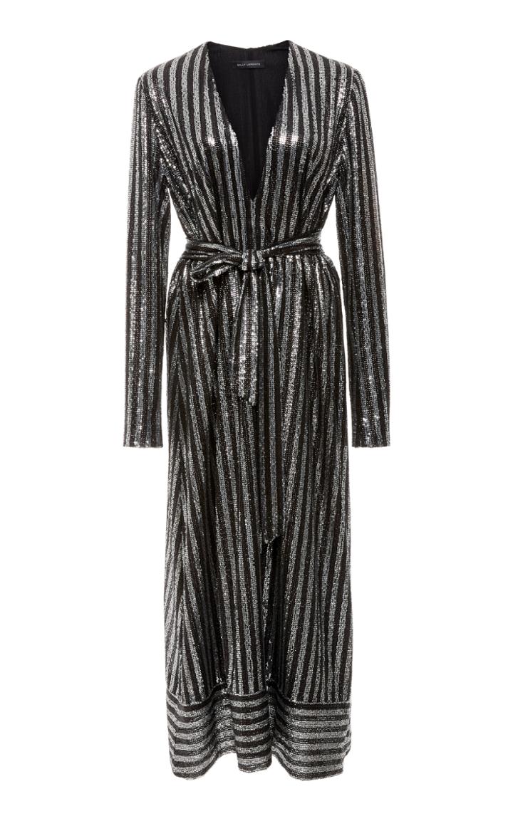 Sally Lapointe Belted Sequin Dress