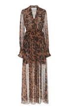 Oscar De La Renta Printed Silk Chiffon Maxi Dress
