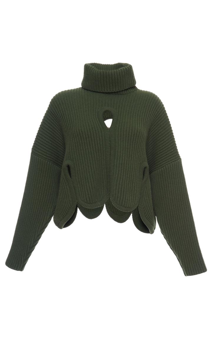 Antonio Berardi Cropped Cutout Turtleneck Sweater