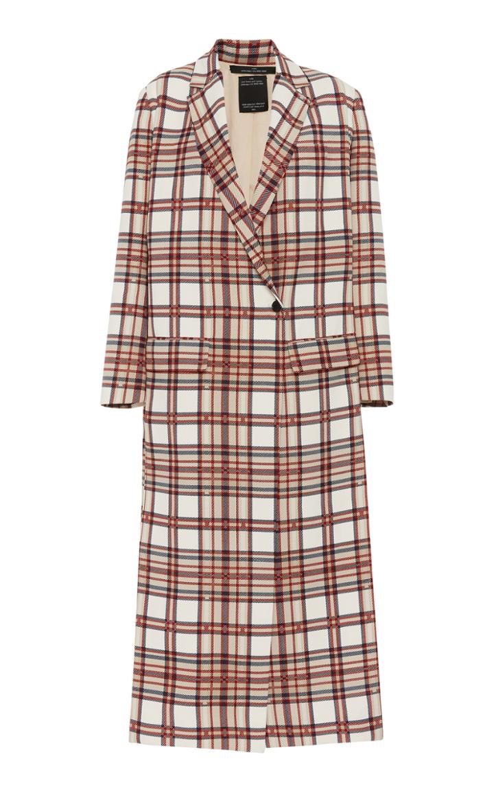 Rokh Tailored Plaid Coat With Slits
