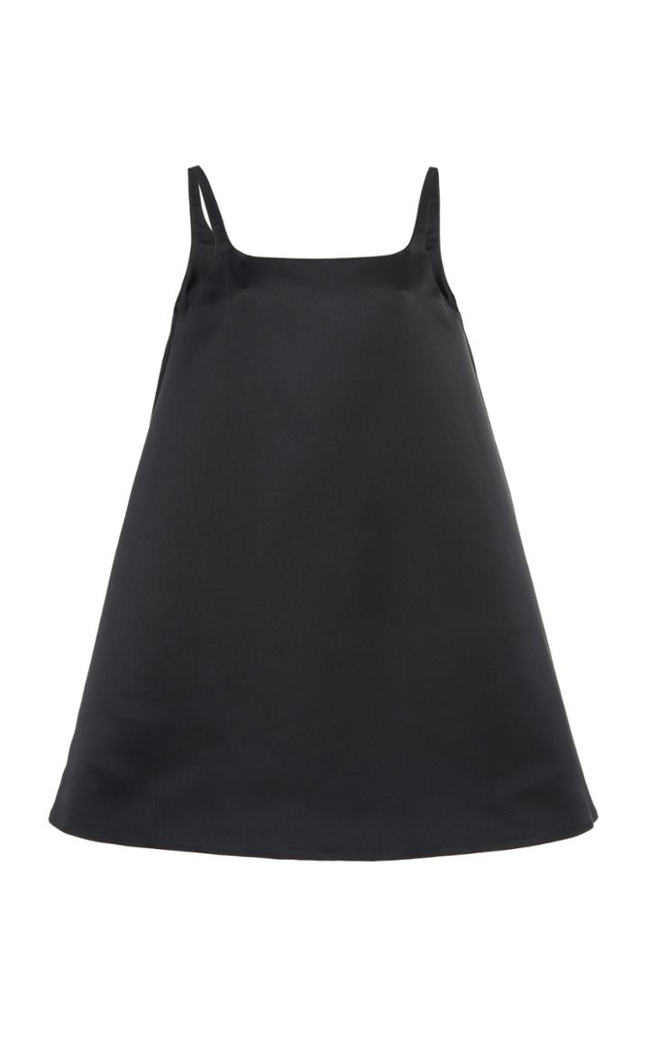 Prada Button-detailed Silk-satin Mini Dress