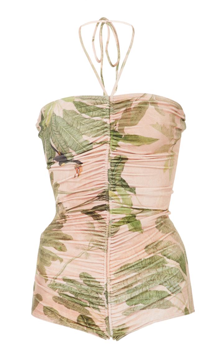 Adriana Degreas Toucan Strapless One Piece Swimsuit