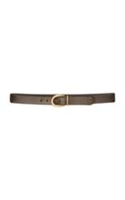 Prada Brown Leather Belt With Horseshoe Buckle