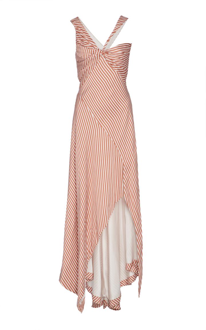 Jonathan Simkhai Stripe Twist Ruffle Dress