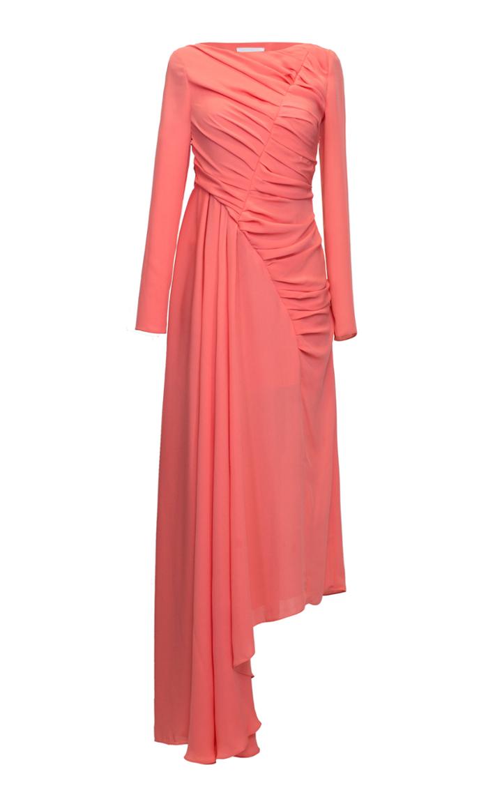 Lake Studio Ruched Asymmetric Chiffon Dress