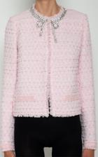 Moda Operandi Giambattista Valli Embellished Neckline Tweed Jacket