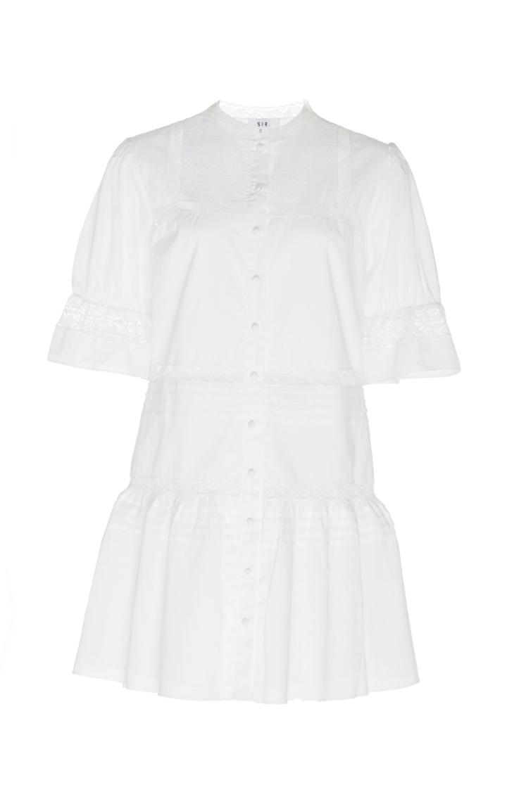 Sir The Label Maci Lace Embroidered Balloon Sleeve Mini Dress