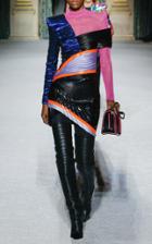 Balmain Mixed Silk Pleated Mini Dress