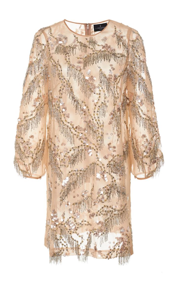 J. Mendel Embroidered Silk Mini Dress