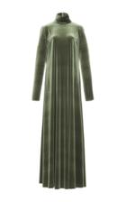 Luisa Beccaria Velvet Turtleneck Long Dress