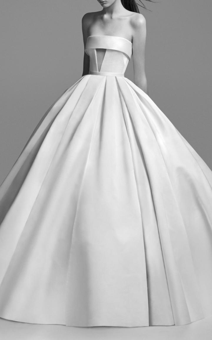 Alex Perry Bride Riley Strapless Satin Cuff Gown