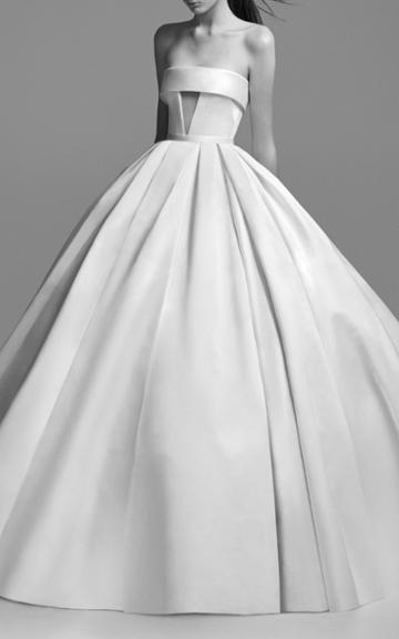 Alex Perry Bride Riley Strapless Satin Cuff Gown